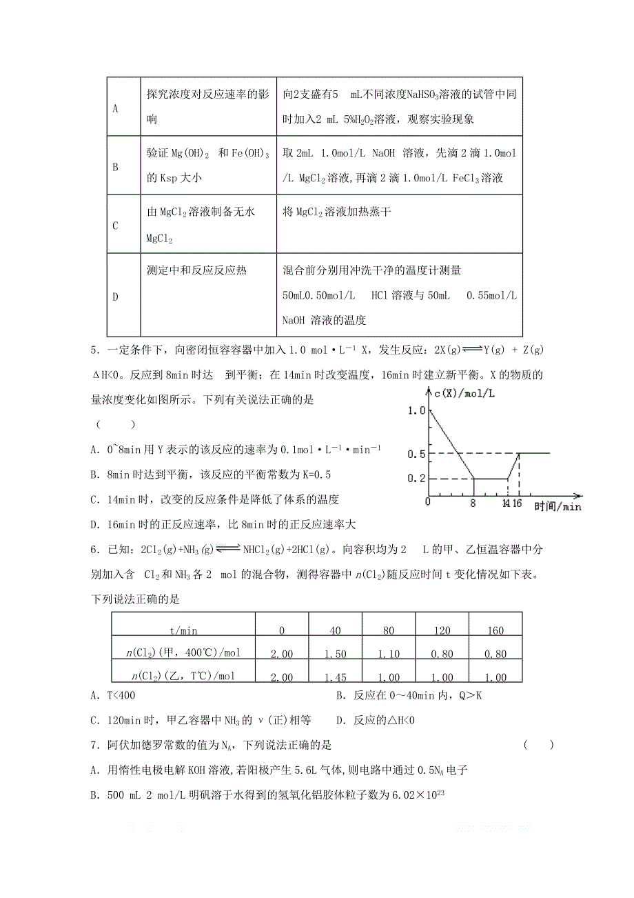 福建省2018_2019学年高二化学下学期期中试题2_第2页