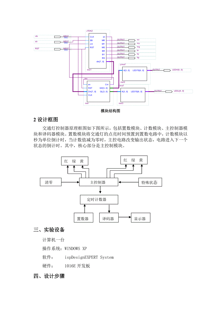 太原理工大学 eda课程设计 交通灯控制器_第3页