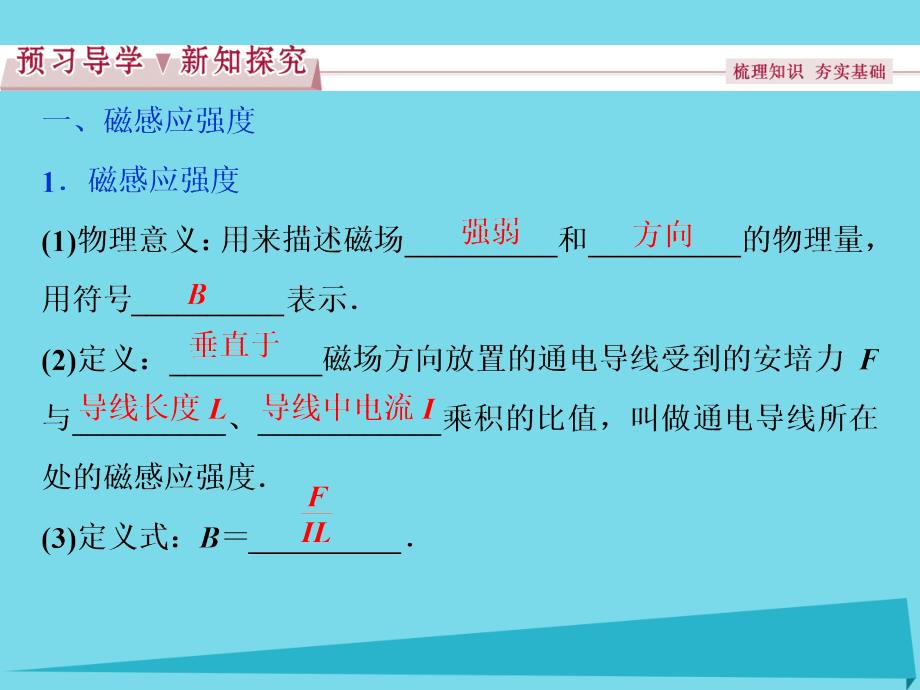 优化方案高中物理_第三章 磁场 第3节 磁感应强度磁通量课件 教科版选修3-1_第3页