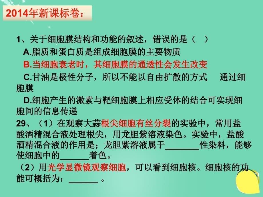 湖北省黄冈市高中生物二轮复习《细胞的生命历程》说课比赛课件2_第5页