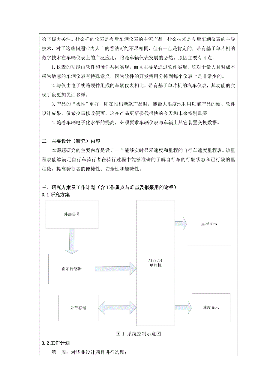 基于单片机控制自行车速度里程表的开题报告_第3页