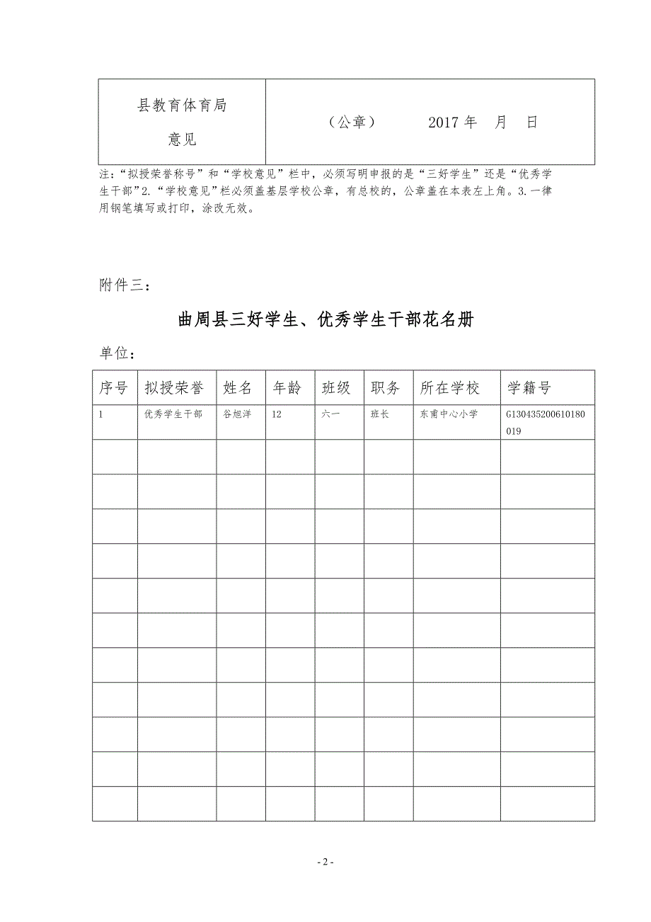 县三好学生、优秀班干部、先进班集体审批表_第2页