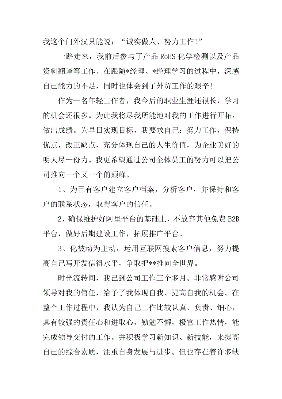 外贸业务员试用期工作总结参考_第3页