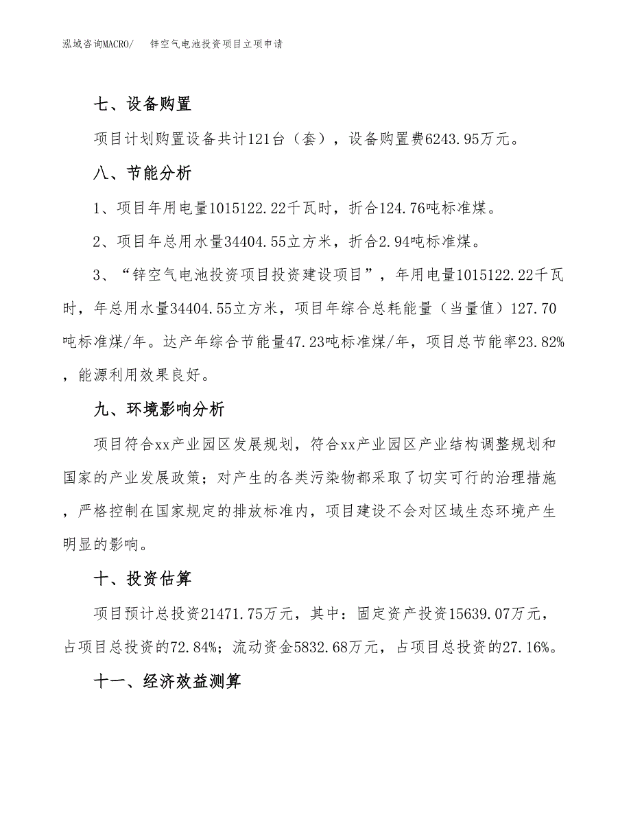 锌空气电池投资项目立项申请模板.docx_第4页