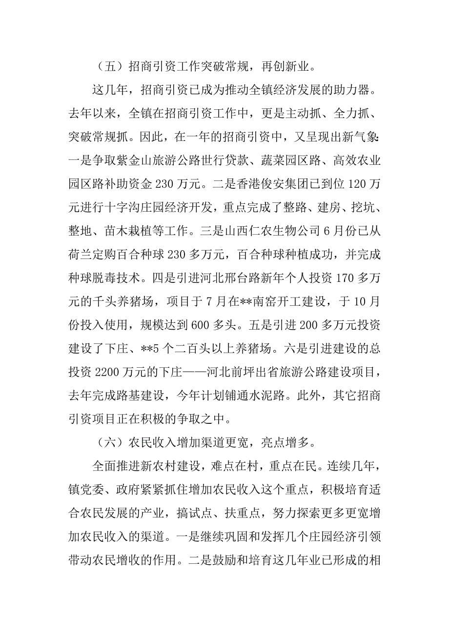 镇长在20xx年全镇经济工作会上的讲话_第5页