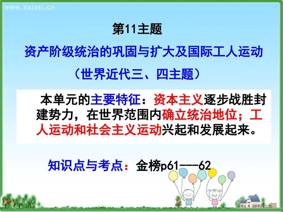 初中历史章节整理11资产阶级的巩固与扩大、工人运动与马克思_第1页