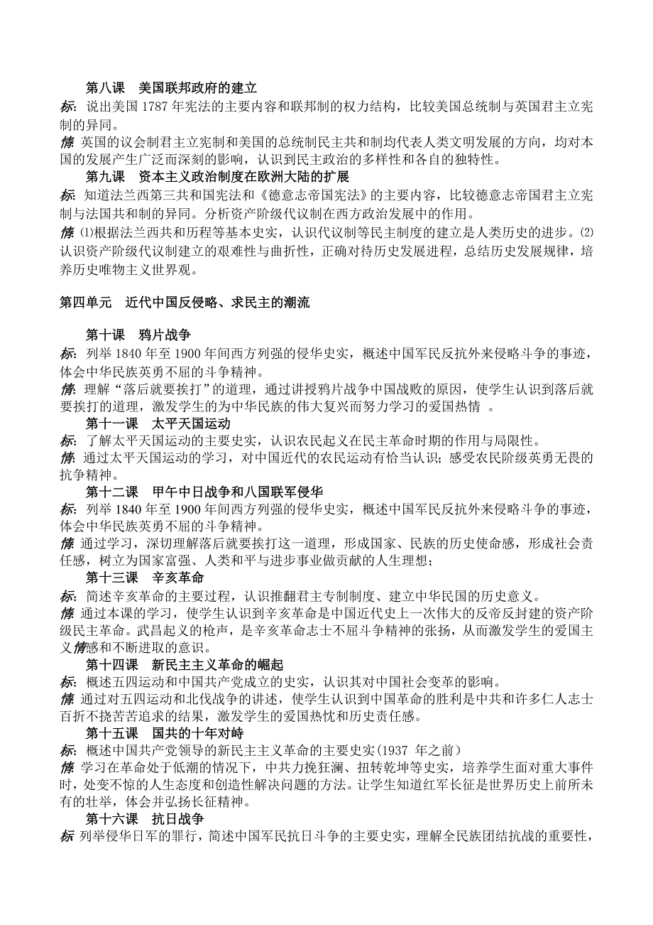 高中历史课程标准情感态度价值观整理版_第2页