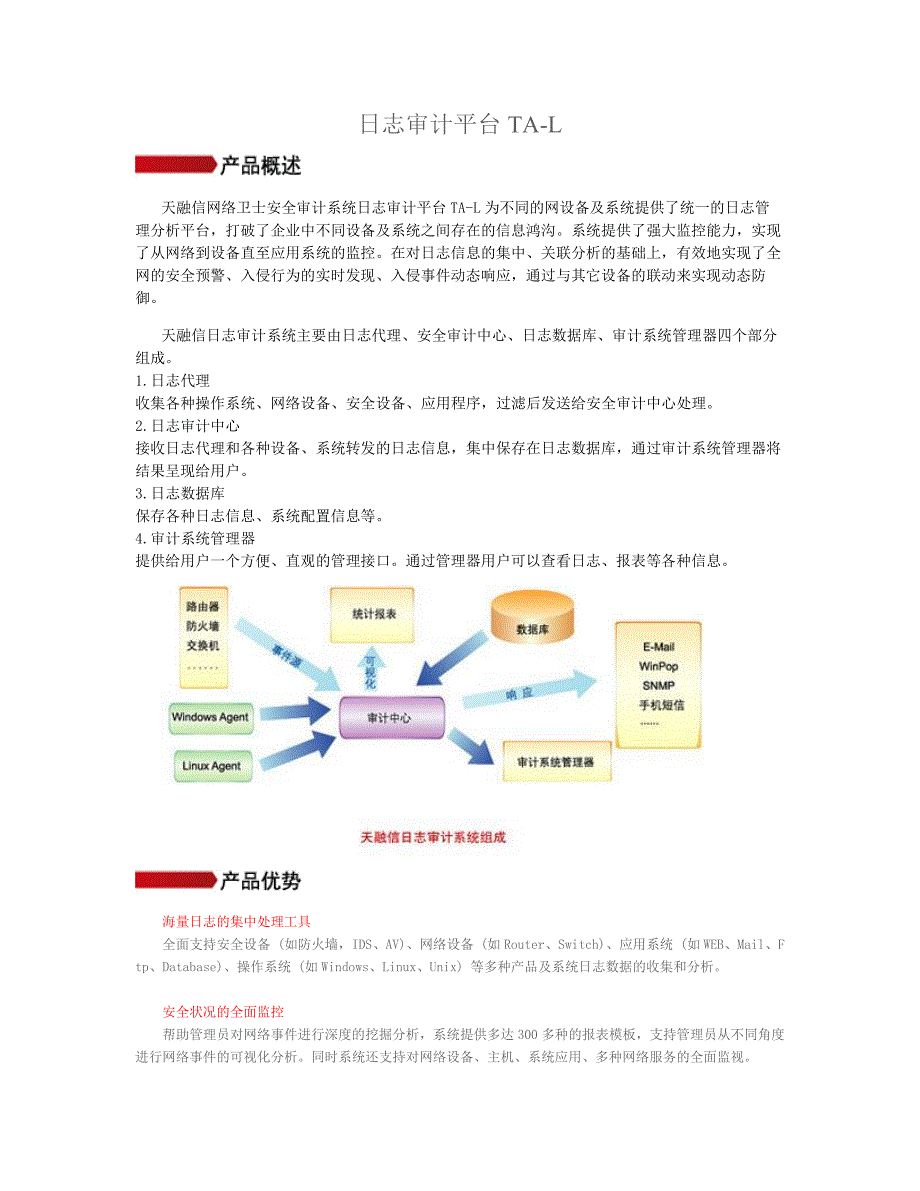 天融信网络卫士日志审计系统ta-l产品白皮书_第2页