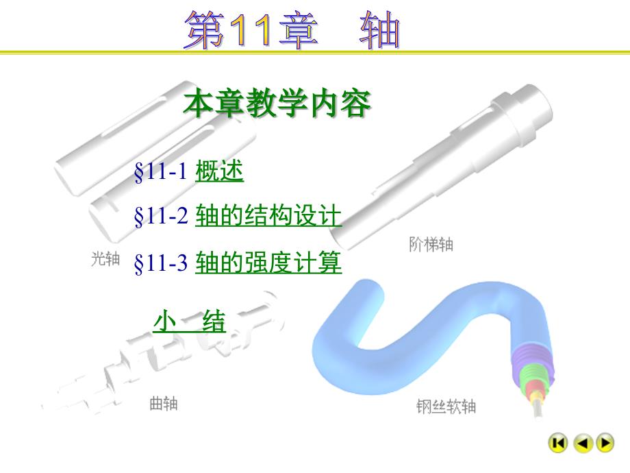 机械设计基础 教学课件 ppt 作者 李建功 第11章 轴_第1页