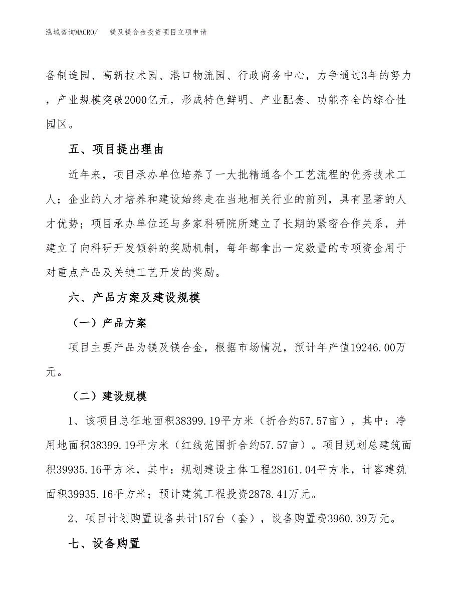 镁及镁合金投资项目立项申请模板.docx_第3页