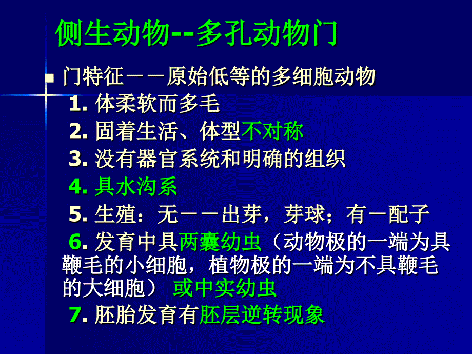 动物学无脊椎动物第四章海绵动物门3章节_第1页