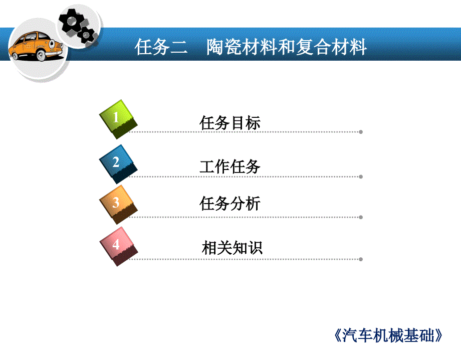 汽车机械基础 教学课件 ppt 作者 孙杰任务二 陶瓷材料和复合材料_第2页