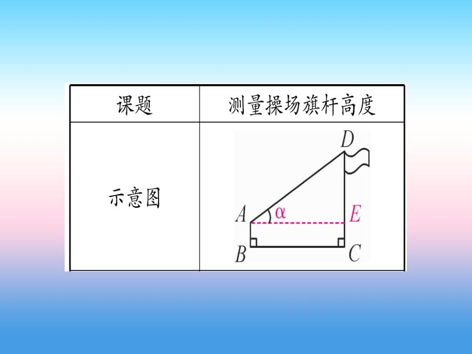 （江西专版）2019届九年级数学下册_第1章 直角三角形的边角关系 1.6《利用三角函数测高》课堂导练课件（含2018中考真题）（新版）北师大版_第4页