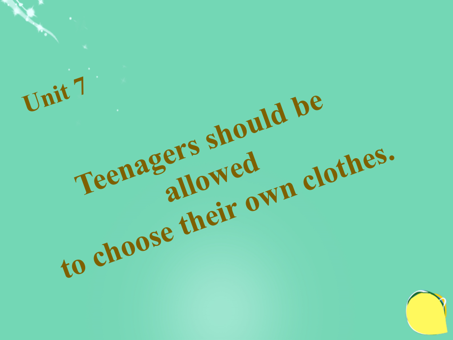 （西南专版）九年级英语全册_unit 7 teenagers should be allowed to choose their own clothes习题课件 （新版）人教新目标版_第1页