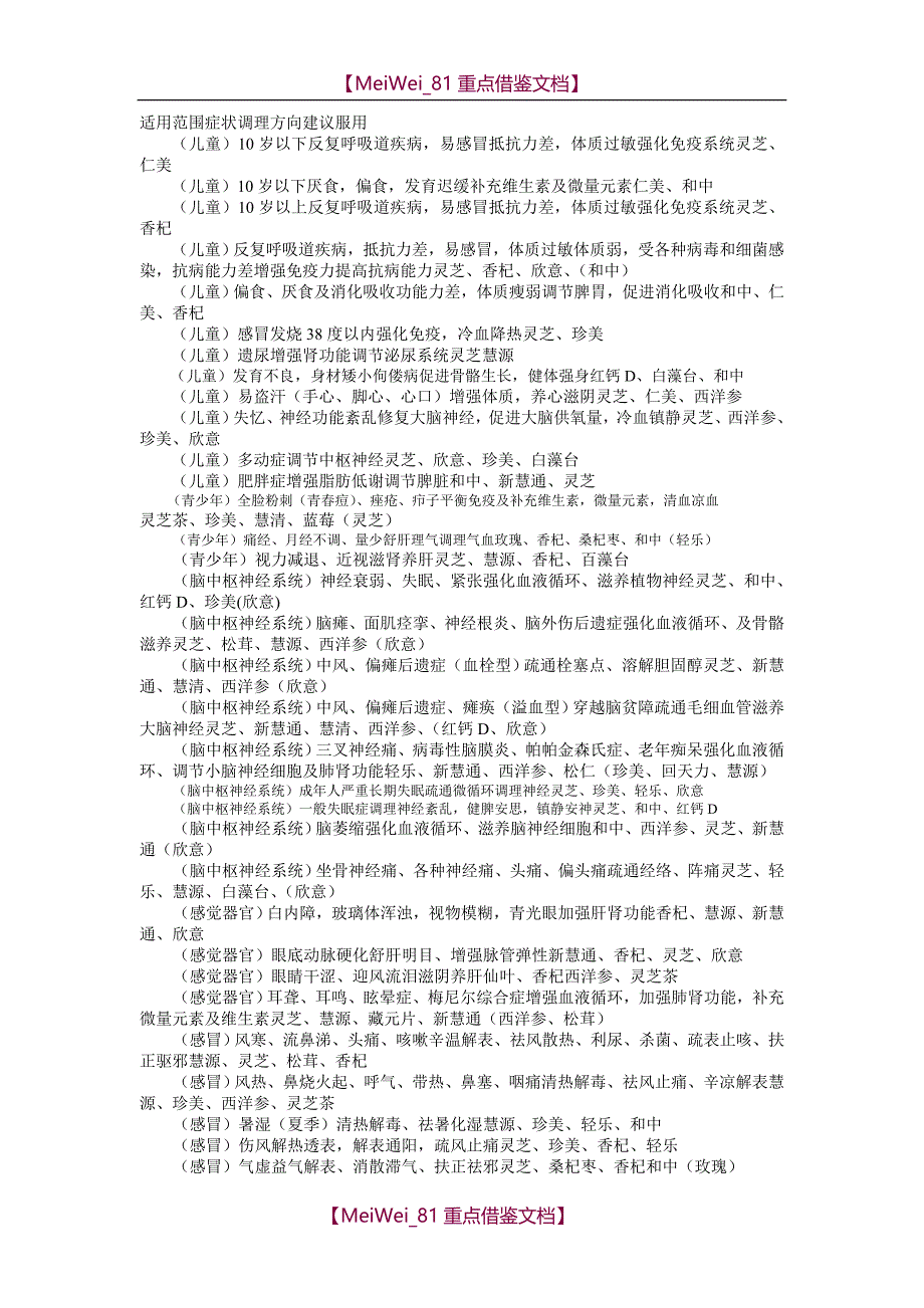 【9A文】美罗国际调理表_第1页