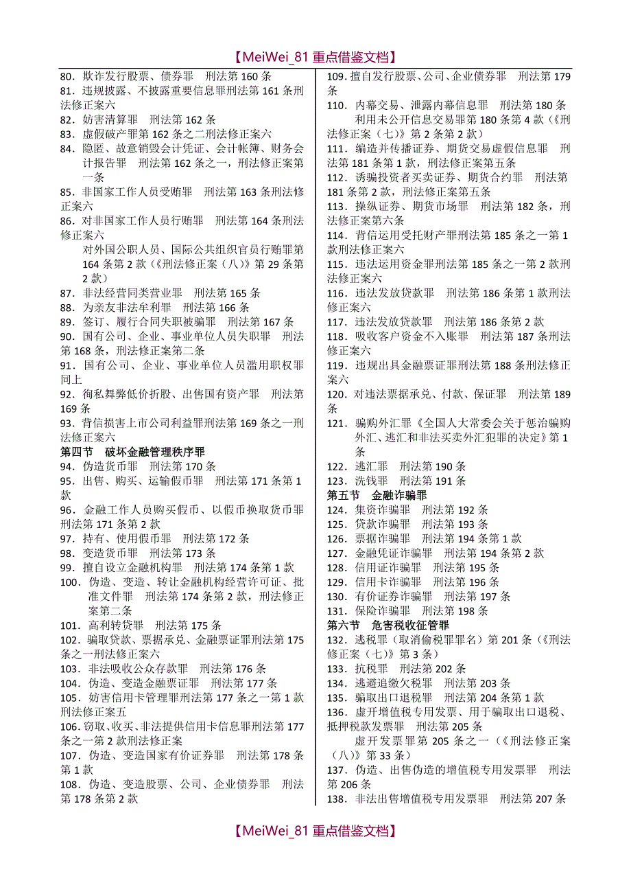 【9A文】最新刑法主要罪名大全(附法条)_第2页