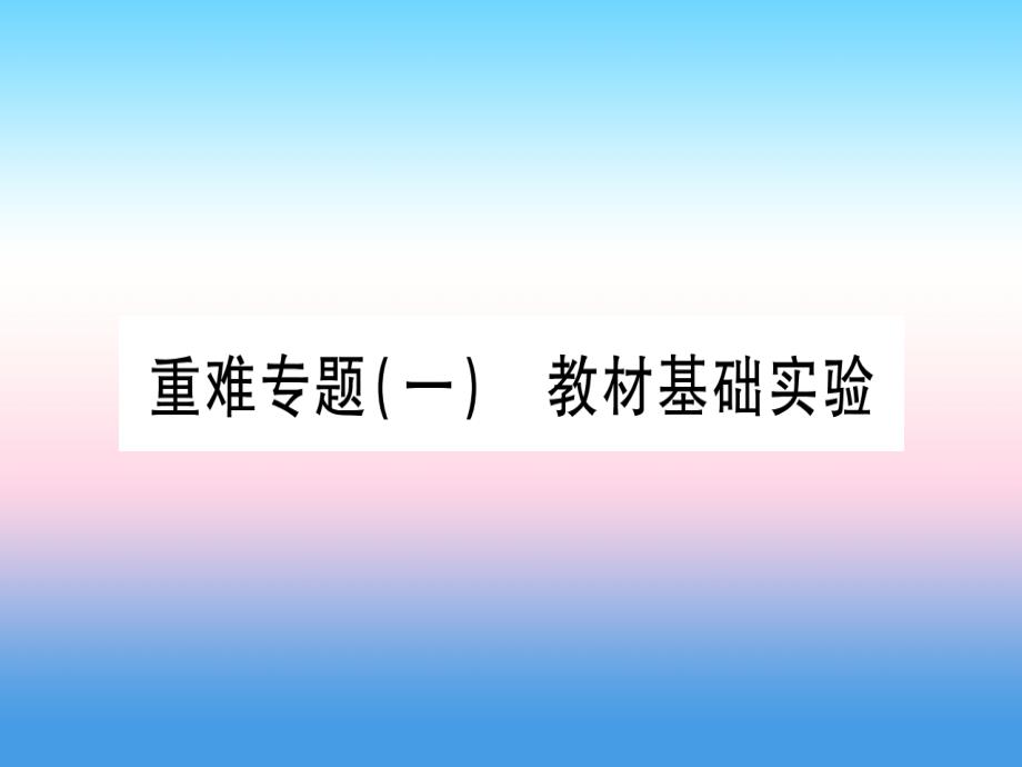 （宁夏专用版）2019中考化学复习_重难专题（一）教材基础实验课件_第1页