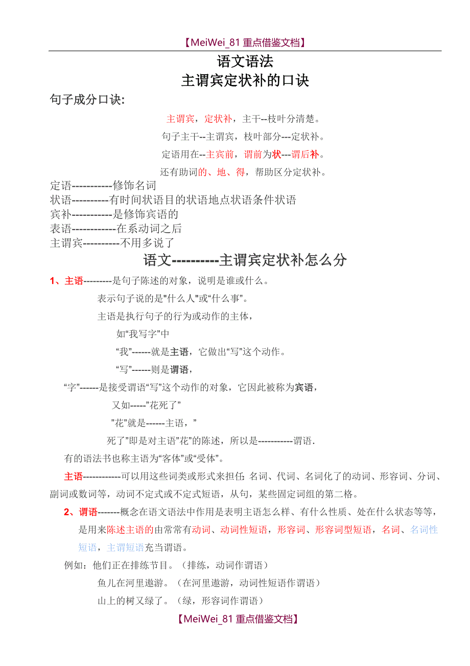 【9A文】语文语法_第1页