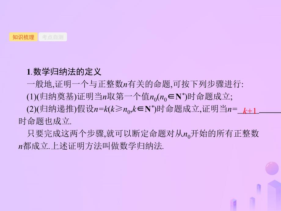 （福建专用）2019高考数学一轮复习_第七章 不等式、推理与证明 7.5 数学归纳法课件 理 新人教a版_第2页