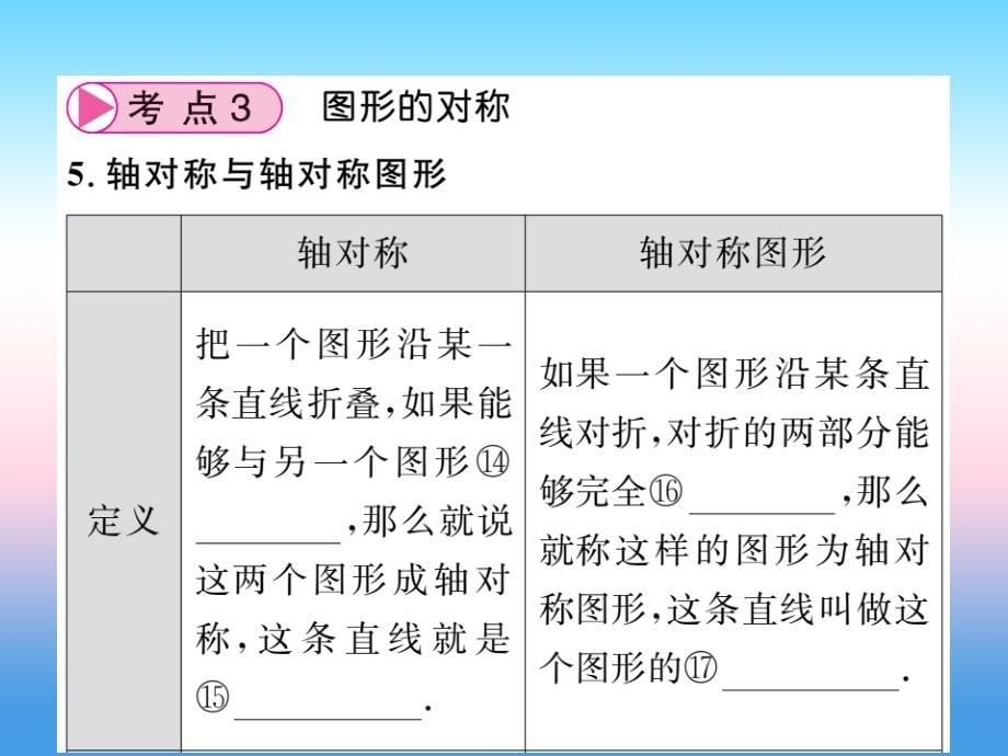 （课标版通用）2019中考数学一轮复习_第7章 图形与变换 第27节 图形的平移、对称与旋转习题课件_第5页