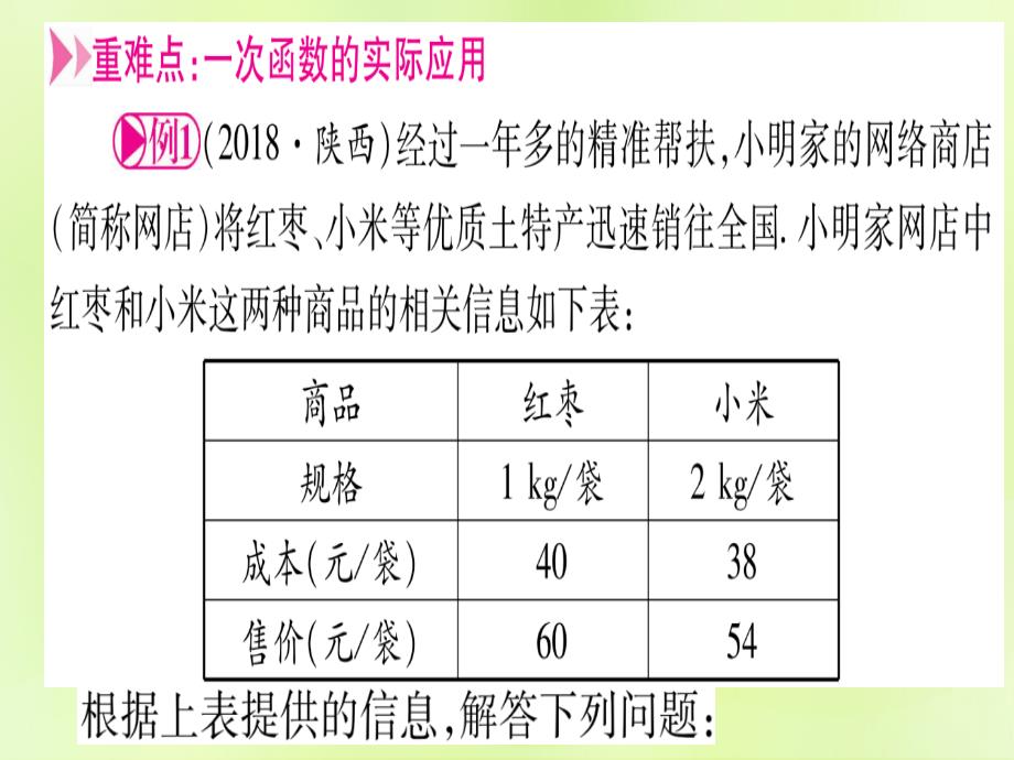 （湖北专用版）2019版中考数学优化复习_第3章 函数 第2节 一次函数 课时2 一次函数的应用实用课件_第4页