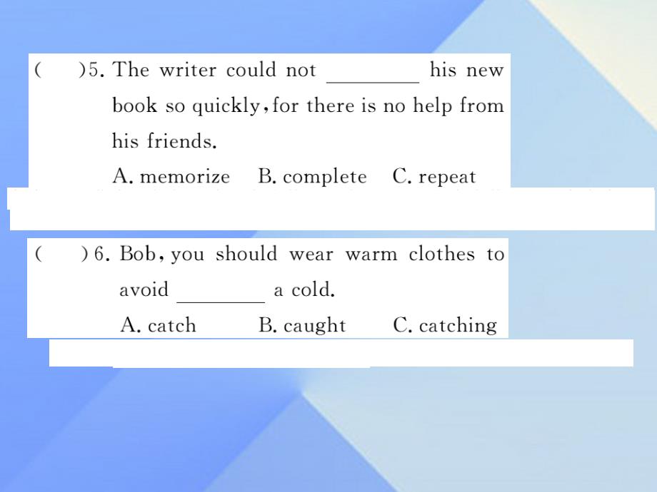 （湖南专用）九年级英语全册_unit 5 what are the shirts made of self check练习课件 （新版）人教新目标版_第4页