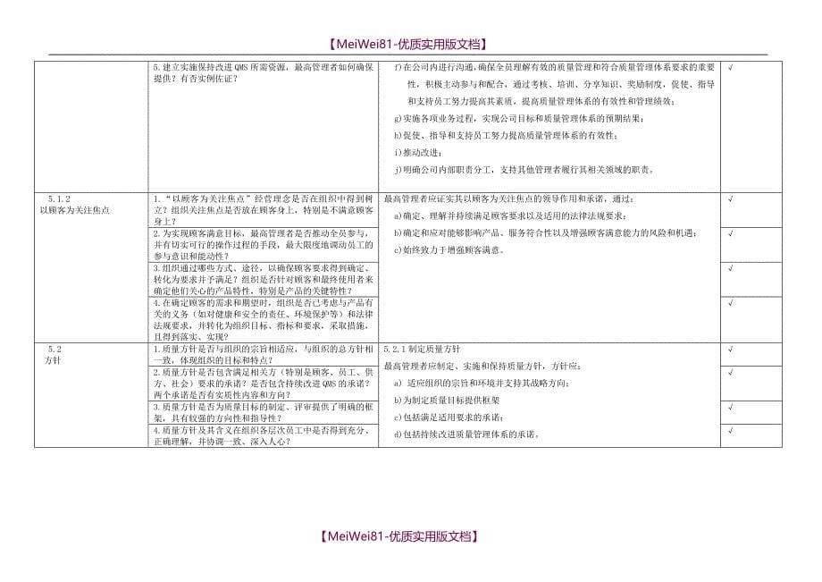 【8A版】ISO9001-2015内审检查表(带审核记录版)_第5页