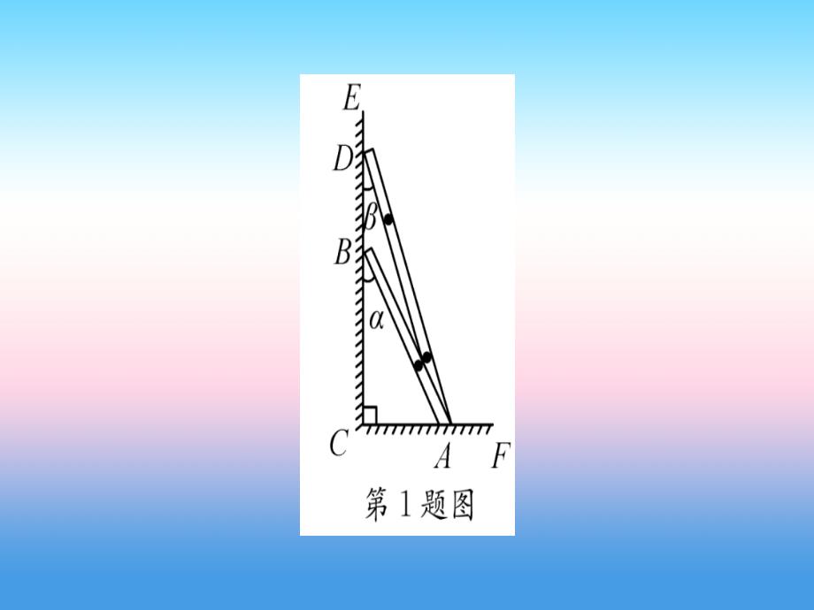 （江西专版）2019届九年级数学下册_第28章 锐角三角函数 专题6 解直角三角形的实际应用课堂导练课件（含2018中考真题）（新版）新人教版_第3页