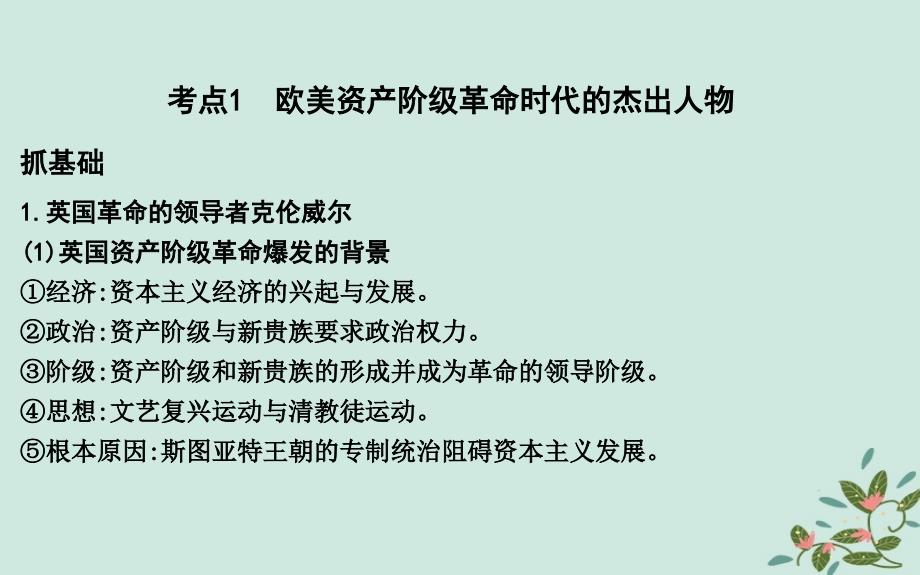 （浙江专用）2019年高考历史二轮专题复习_人物史和文化遗产 专题十九 中外资产阶级革命时代的杰出人物课件_第3页