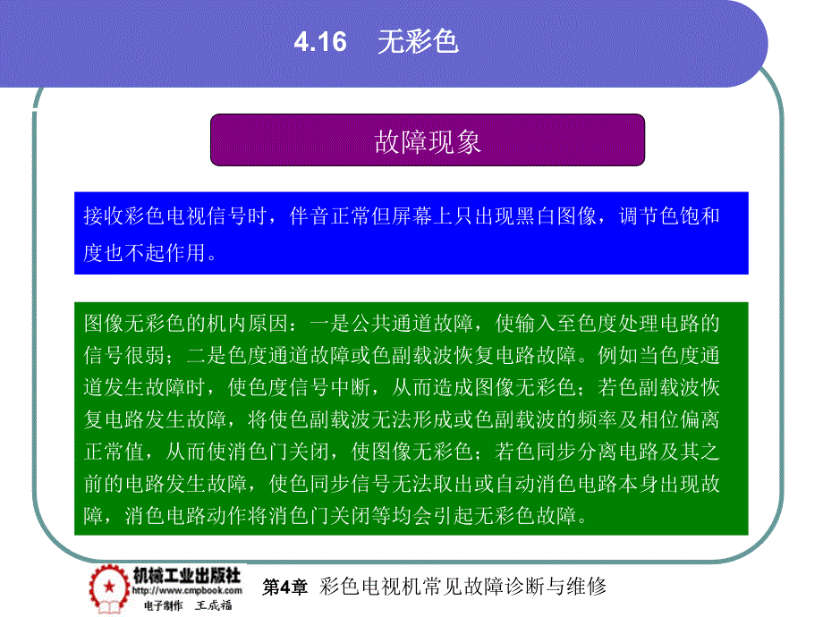 电视机原理与维修 第2版 教学课件 ppt 作者 王成福 主编hdt4-16_第1页