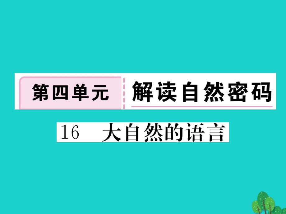 八年级语文上册_第四单元 16《大自然的语言》课件 （新版）新人教版_2_第1页