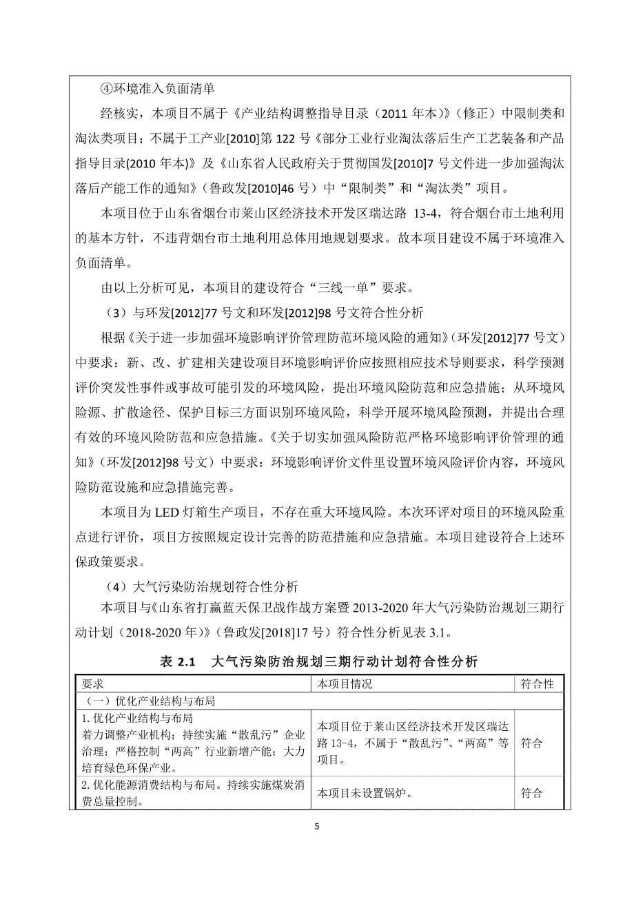 烟台奥科电子有限公司ＬＥＤ灯箱生产建设项目环境影响报告表_第5页