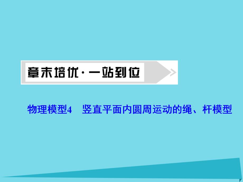 （新课标）高考物理大一轮复习_物理模型4 竖直平面内圆周运动的绳、杆模型课件_第1页