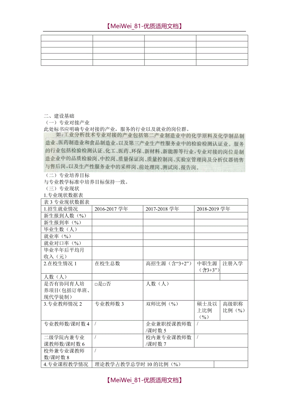 【7A文】高职高专内部质量管理ISO9001-专业建设(模板)_第2页