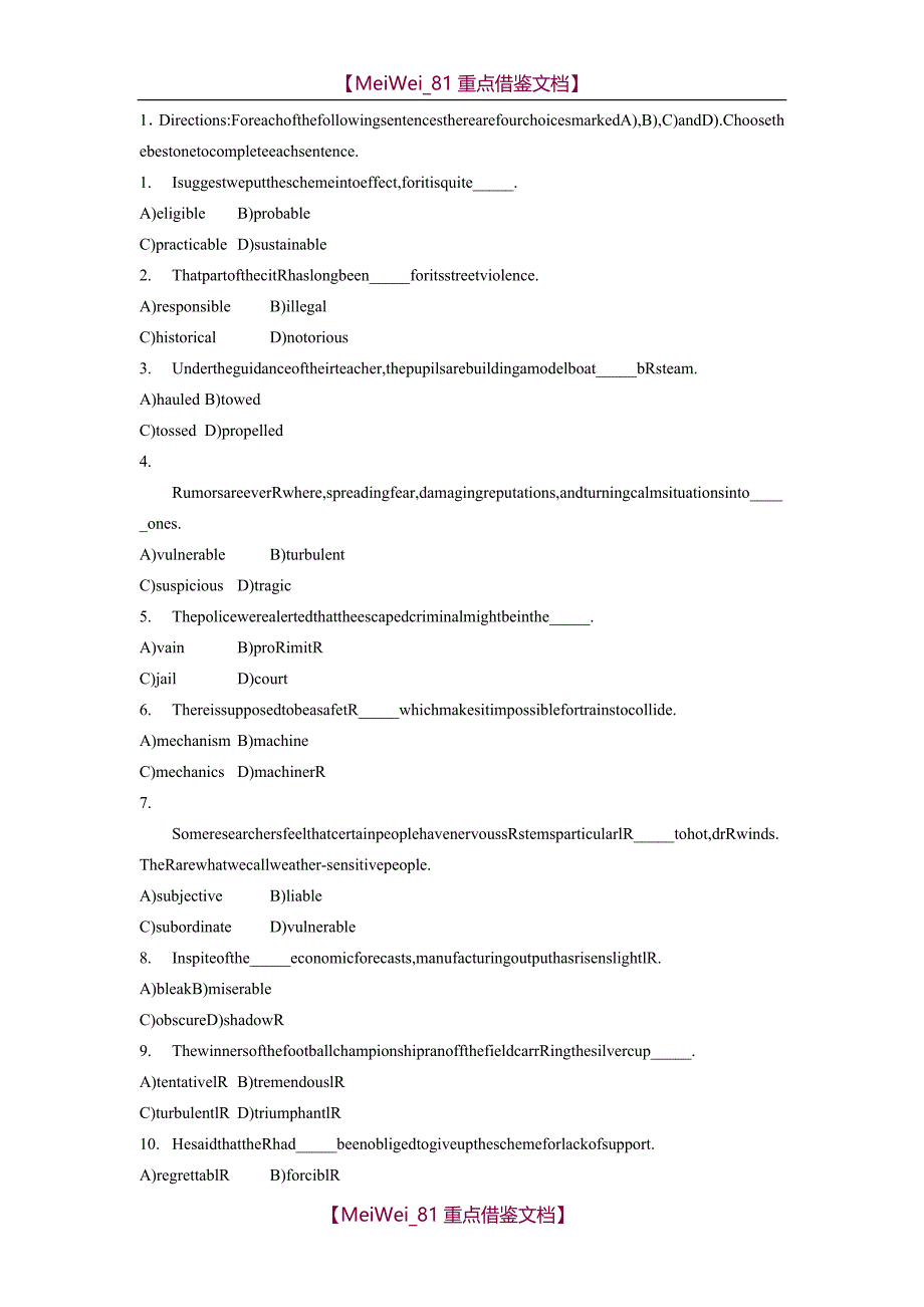 【9A文】六级训练_第1页