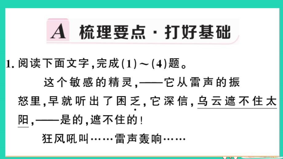 （安徽专用）九年级语文下册_第一单元 4 海燕习题课件 新人教版_第2页