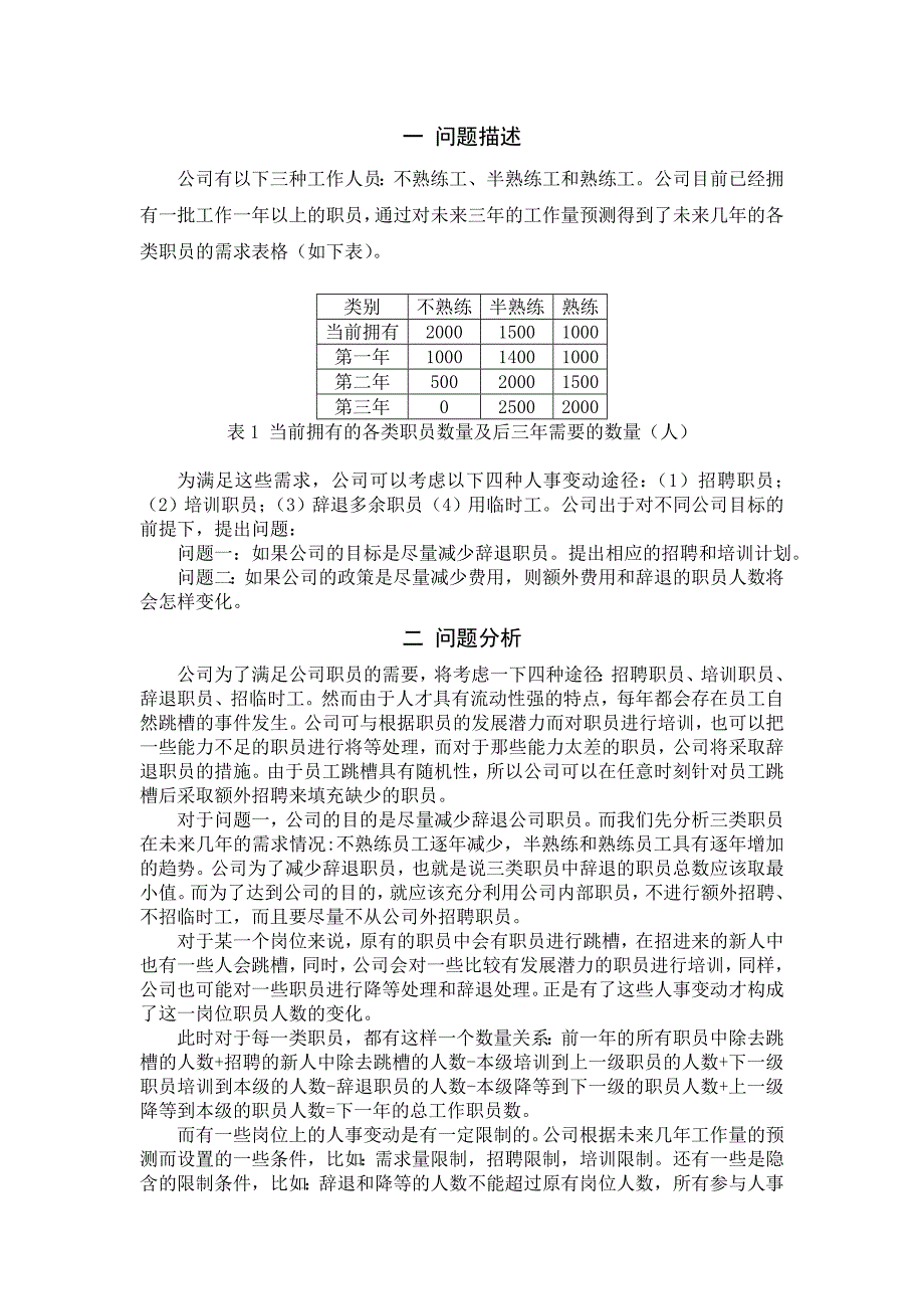 人力资源规划的数学模型()_第1页