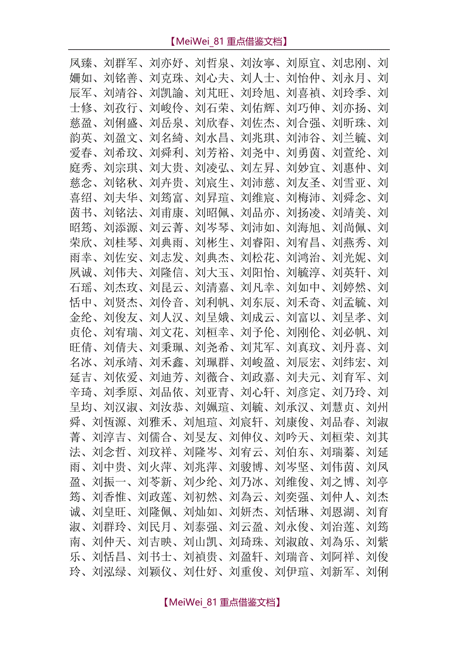 【9A文】刘姓宝宝取名大全_第3页