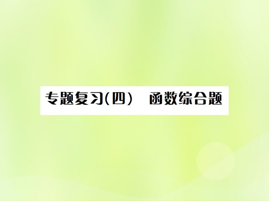 （河北专版）2019届中考数学_题型专题复习 专题复习（四）函数综合题课件_第1页