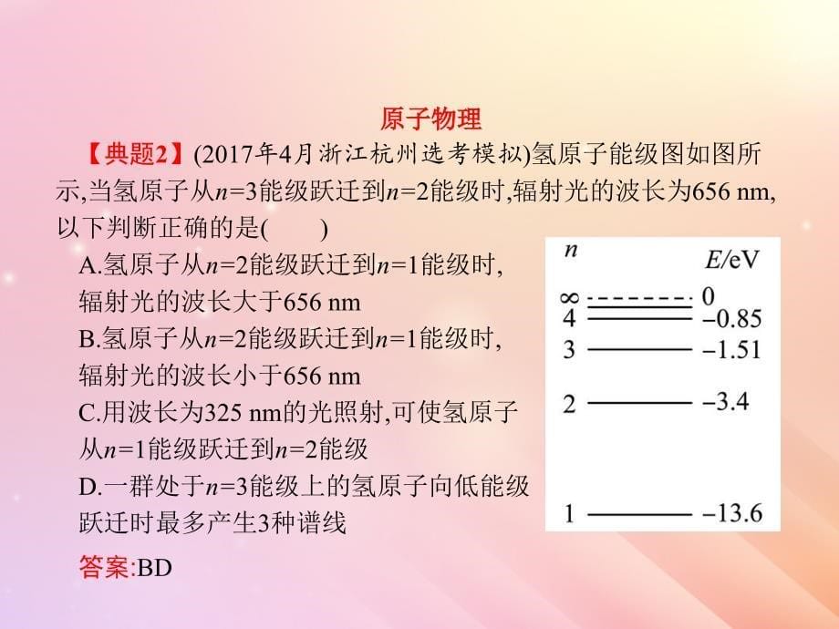 （浙江选考）2019届高考物理二轮复习_专题五 加试选择专题 第19讲 波粒二象性和原子物理课件_第5页