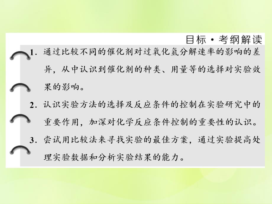 （浙江专用）2018年高中化学_专题4 化学反应条件的控制 课题2 催化剂对过氧化氢分解反应速率的影响课件 苏教版选修6_第2页