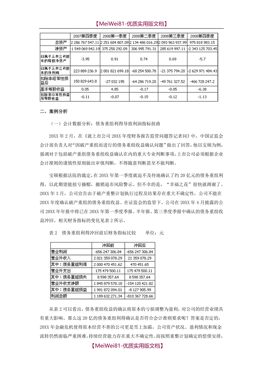 【8A版】宝硕的债务重组剖析_第2页