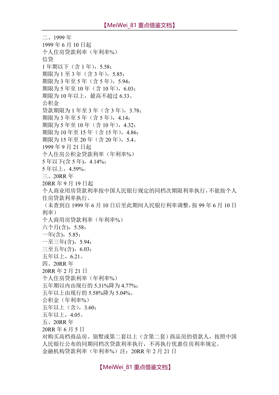 【9A文】历年房贷利率调整汇总_第2页