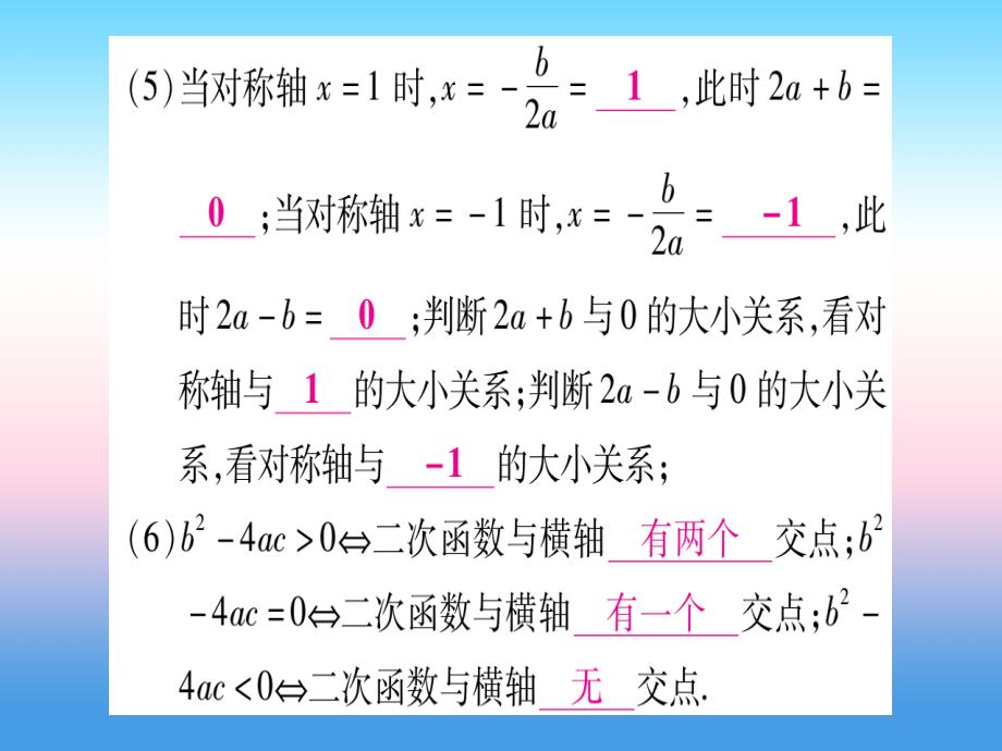 （江西专版）2019届九年级数学下册_小专题（五）二次函数的图象与字母系数之间的关系课堂导练课件（含2018中考真题）（新版）北师大版_第4页