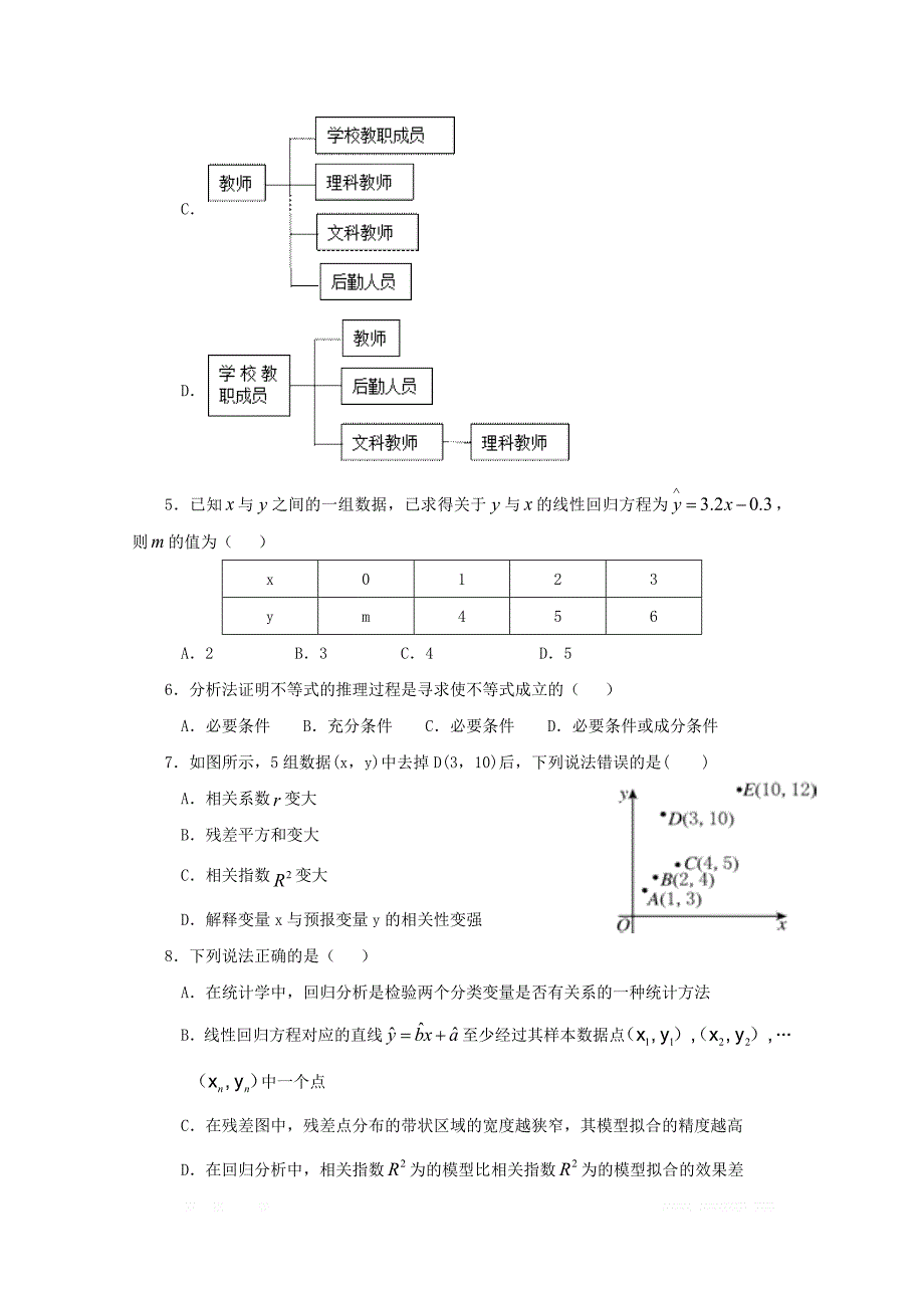 山西省2018_2019学年高二数学下学期期中试题文2_第2页