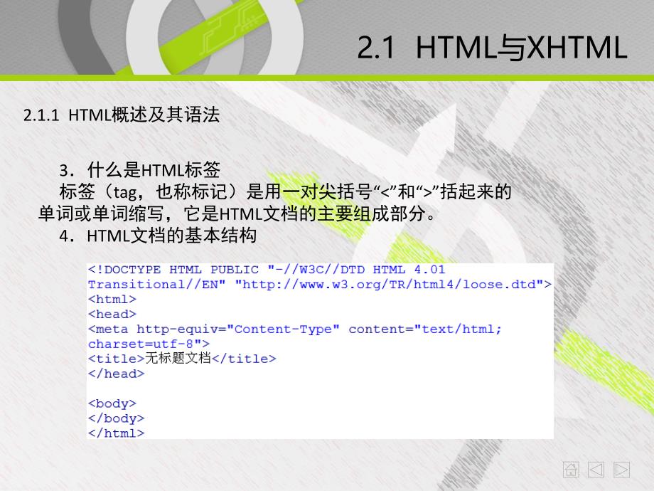 网页设计与制作教程 Dreamweaver +Photoshop+Flash版  教学课件 ppt 作者 刘瑞新第2章 网页设计基础语言HTML与XHTML_第3页