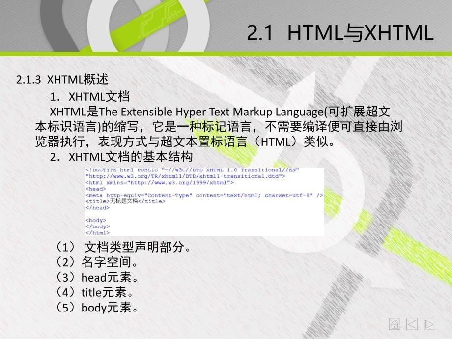 网页设计与制作教程 Dreamweaver +Photoshop+Flash版  教学课件 ppt 作者 刘瑞新第2章 网页设计基础语言HTML与XHTML_第5页