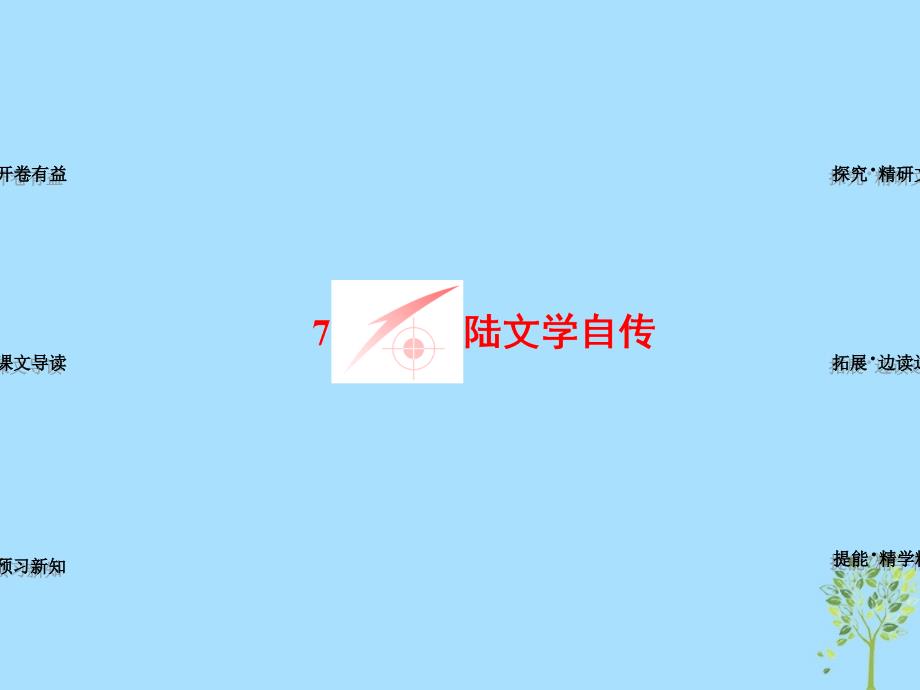 2018-2019学年高中语文第2单元7陆文学自传课件粤教版选修《唐宋散文选读》_第1页