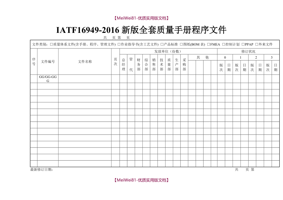 【8A版】IATF16949-2016版全套质量手册程序文件_第1页