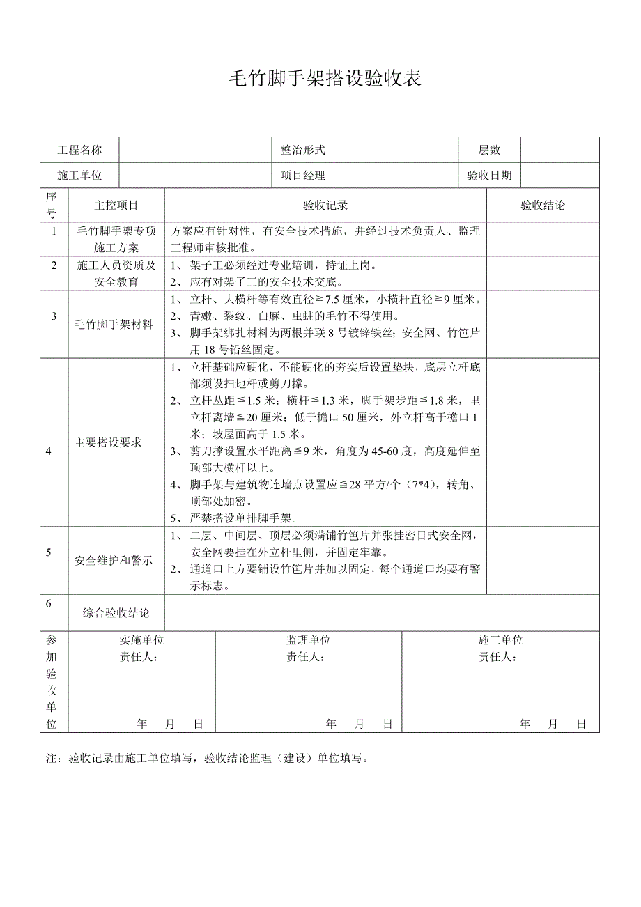 毛竹脚手架报验单_第1页